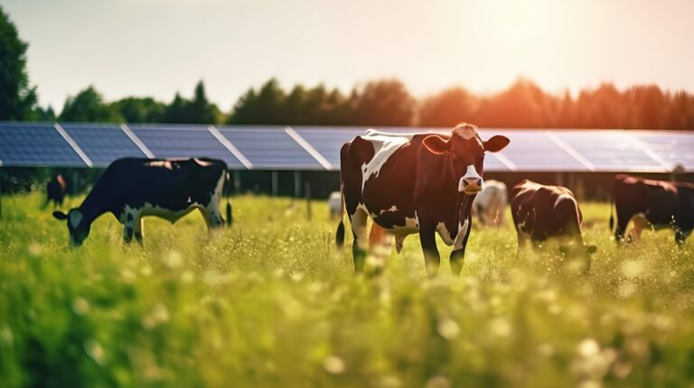 vache devant des panneaux